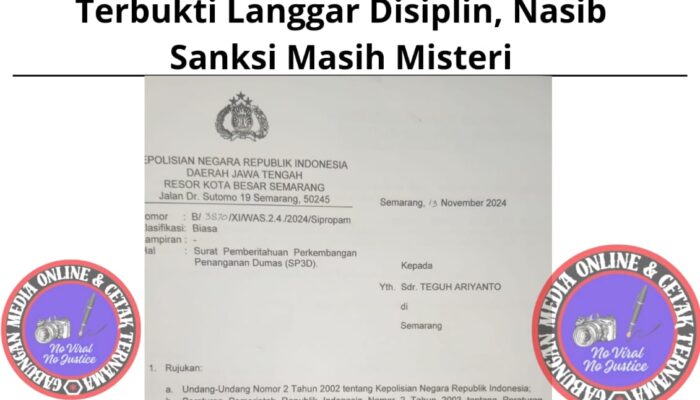 Dua Anggota Polisi di Semarang Terbukti Langgar Disiplin, Nasib Sanksi Masih Misteri
