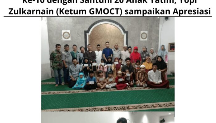 Media Online Ungkap.id Rayakan Ulang Tahun ke-10 dengan Santuni 20 Anak Yatim, Yopi Zulkarnain (Ketum GMOCT) sampaikan Apresiasi   