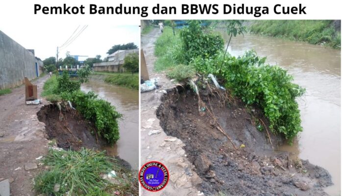 Tanggul Sungai Cinambo Longsor, Warga Waswas, Pemkot Bandung dan BBWS Diduga Cuek