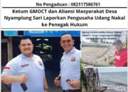 Ketum GMOCT dan Aliansi Masyarakat Desa Nyamplung Sari Laporkan Pengusaha Udang Nakal ke Penegak Hukum
