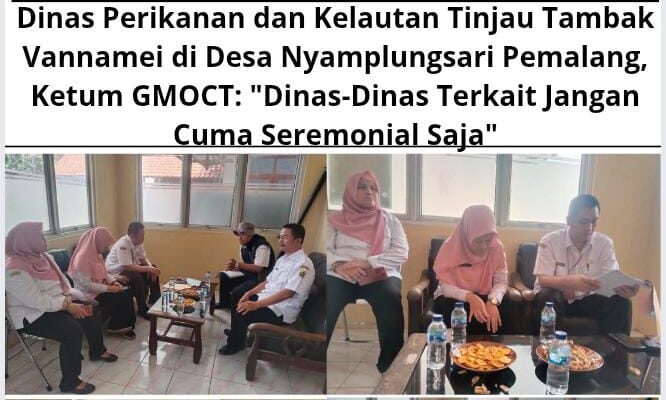 Dinas Perikanan dan Kelautan Tinjau Tambak Vannamei di Desa Nyamplungsari Pemalang, Ketum GMOCT: “Dinas-Dinas Terkait Jangan Cuma Seremonial Saja”