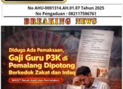 Diduga Ada Pemaksaan, Gaji Guru P3K di Pemalang Dipotong Berkedok Zakat dan Infaq: GMOCT Desak Audit dan Penindakan