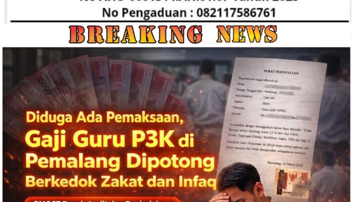 Diduga Ada Pemaksaan, Gaji Guru P3K di Pemalang Dipotong Berkedok Zakat dan Infaq: GMOCT Desak Audit dan Penindakan