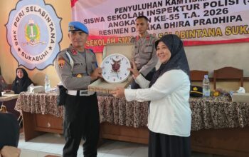 Giat Kunjungan Penyuluhan dari Siswa Sekolah Inspektur Polisi (SIP) Agkatan 55 T.A 2026 Resimen Desaka Dhira Pradhipa (DDP) di sekolah SMK PGRI Salabintana Kota Sukabumi