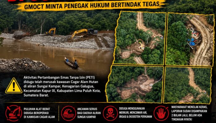 Tambang Emas Ilegal Merambah Cagar Alam di Sungai Kampar, GMOCT Minta Penegak Hukum Bertindak Tegas