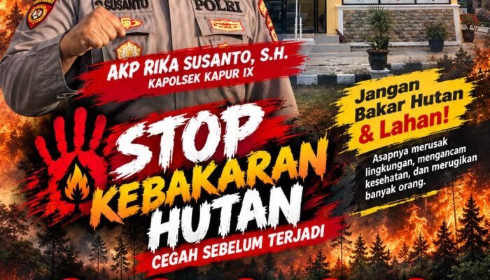 Polsek Kapur IX Gencarkan Himbauan Stop Bakar Hutan dan Lahan, Edukasi Masyarakat Cegah Karhutla
